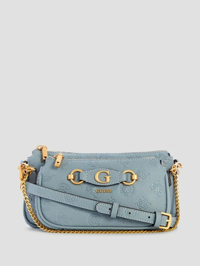 Handbags Izzy Double Pouch Crossbody Light Denim Logo 8211 GUESS Women