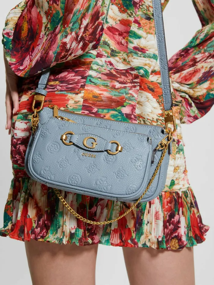 Handbags Izzy Double Pouch Crossbody Light Denim Logo 8211 GUESS Women Handbags Izzy Double Pouch Crossbody Light Denim Logo 8211 GUESS Women