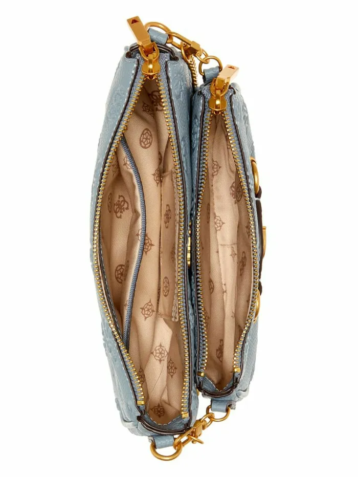 Handbags Izzy Double Pouch Crossbody Light Denim Logo 8211 GUESS Women Handbags Izzy Double Pouch Crossbody Light Denim Logo 8211 GUESS Women