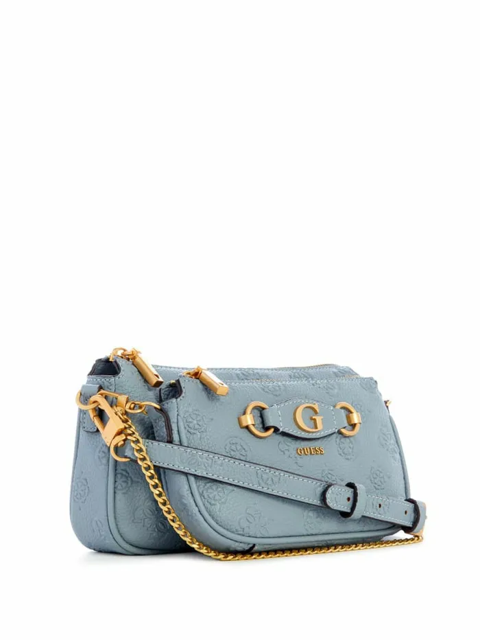 Handbags Izzy Double Pouch Crossbody Light Denim Logo 8211 GUESS Women Handbags Izzy Double Pouch Crossbody Light Denim Logo 8211 GUESS Women