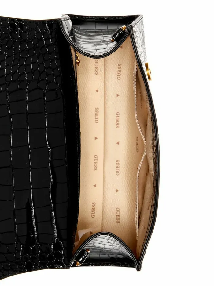 Handbags Sestri CrocodileEmbossed Crossbody Black GUESS Women