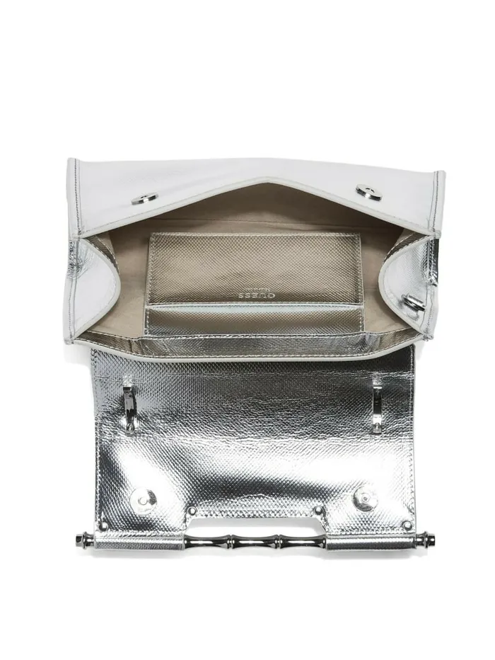 Handbags Women GUESS Iris Metallic Leather Top Handle Bag Silver Handbags Women GUESS Iris Metallic Leather Top Handle Bag Silver