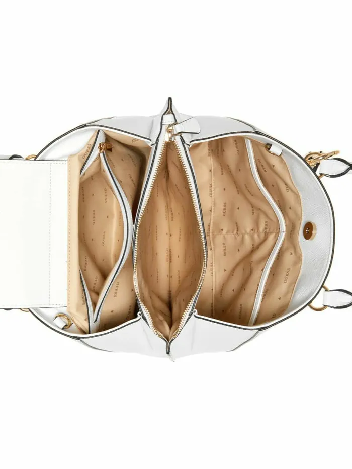Handbags Women GUESS Noelle Girlfriend Satchel White Multi Handbags Women GUESS Noelle Girlfriend Satchel White Multi