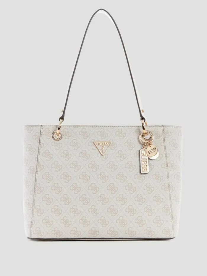 Handbags Women Noelle Quattro G Small Noel Tote Dove Logo GUESS