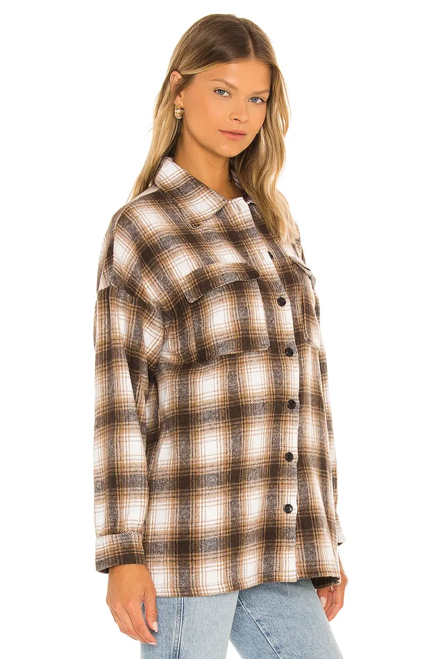 Harlow Flannel Shacket Brown Women Lovers and Friends Jackets and Coats Harlow Flannel Shacket Brown Women Lovers and Friends Jackets and Coats