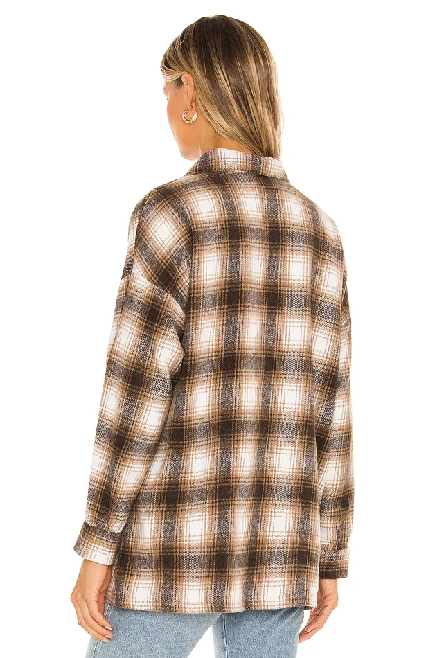 Harlow Flannel Shacket Brown Women Lovers and Friends Jackets and Coats Harlow Flannel Shacket Brown Women Lovers and Friends Jackets and Coats