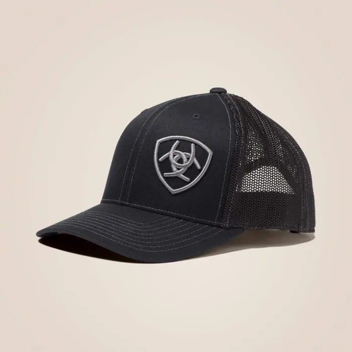 Hats and Caps Men Ariat Logo Snapback Cap Black