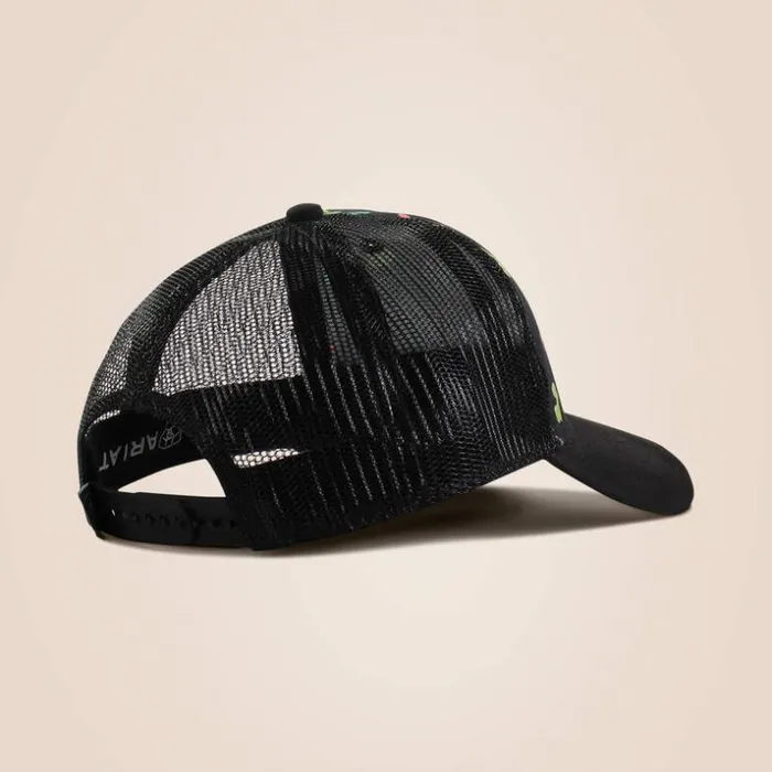 Hats and Caps Women Ariat Cactus Print Cap Black Black Hats and Caps Women Ariat Cactus Print Cap Black Black