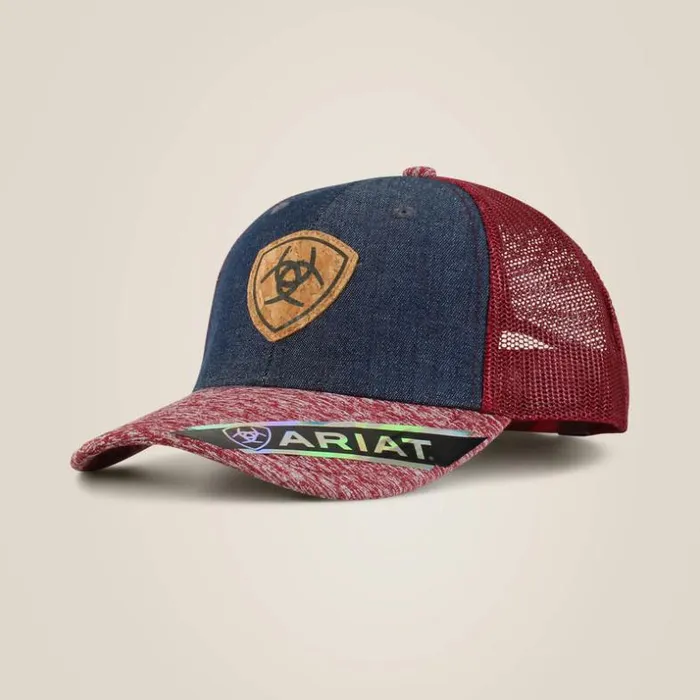 Hats and Caps Women Ariat Center Shield Logo Cap Blue