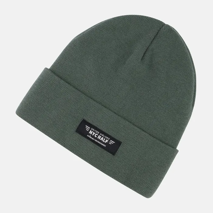 Hats New Balance MenWomen United Half Knit Beanie DEEP OLIVE GREEN