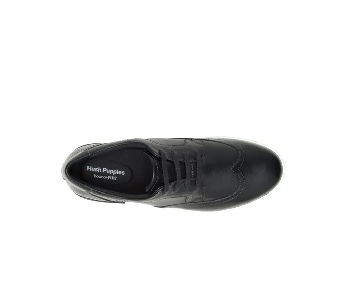 Heath Wingtip Oxford Black Leather Men Oxfords Hush Puppies