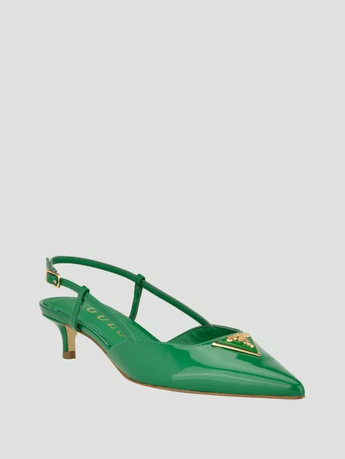 Heels GUESS Women Jesson Triangle Kitten Heels Medium Green 310