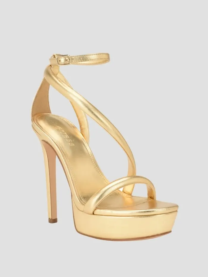 Heels Women GUESS Casilda Strappy Stiletto Heels Gold
