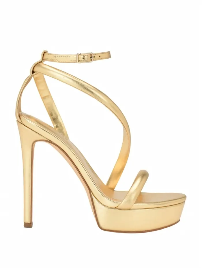 Heels Women GUESS Casilda Strappy Stiletto Heels Gold