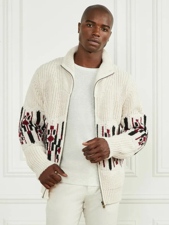 Hoodies and Sweaters GUESS Men Jacquard High Neck Cardigan Dreamy Moon Hoodies and Sweaters GUESS Men Jacquard High Neck Cardigan Dreamy Moon