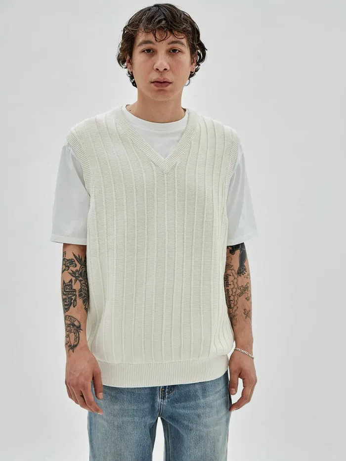 Hoodies and Sweaters GUESS Originals Eco Sweater Vest Off White 8211 GUESS Men Hoodies and Sweaters GUESS Originals Eco Sweater Vest Off White 8211 GUESS Men