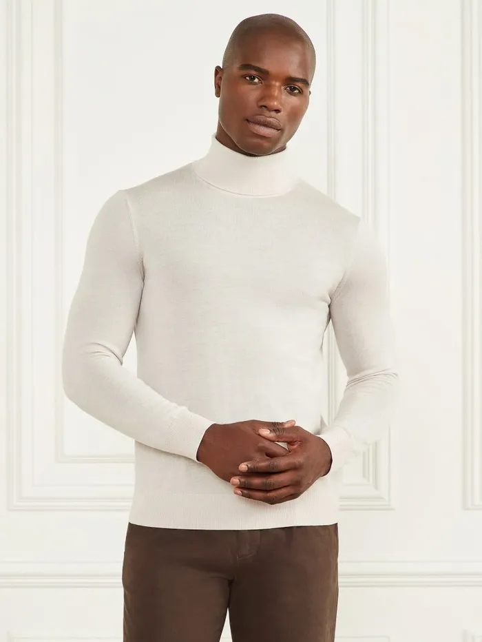 Hoodies and Sweaters Men GUESS Merino Wool Turtleneck Sweater Dreamy Moon