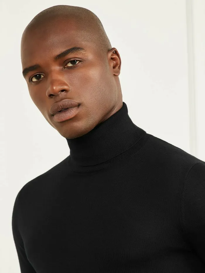 Hoodies and Sweaters Merino Wool Turtleneck Sweater Black 8211 GUESS Men Hoodies and Sweaters Merino Wool Turtleneck Sweater Black 8211 GUESS Men