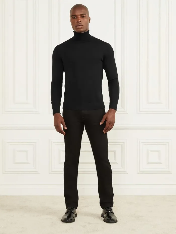 Hoodies and Sweaters Merino Wool Turtleneck Sweater Black 8211 GUESS Men Hoodies and Sweaters Merino Wool Turtleneck Sweater Black 8211 GUESS Men