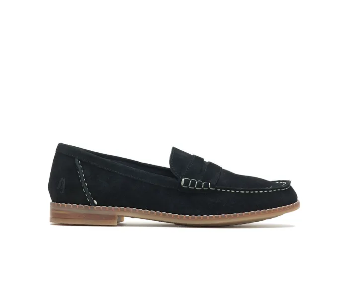 Hush Puppies Flats and SlipOns Women Wren Loafer Black Suede