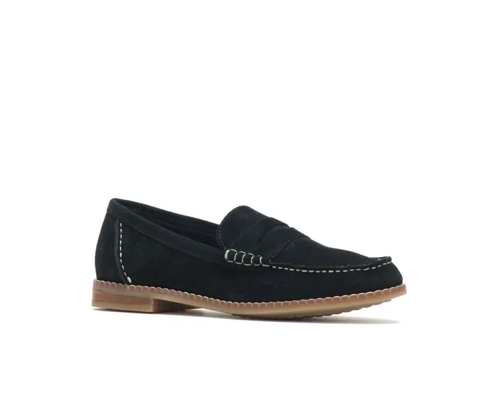 Hush Puppies Flats and SlipOns Women Wren Loafer Black Suede