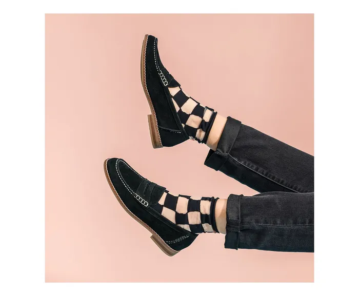 Hush Puppies Flats and SlipOns Women Wren Loafer Black Suede