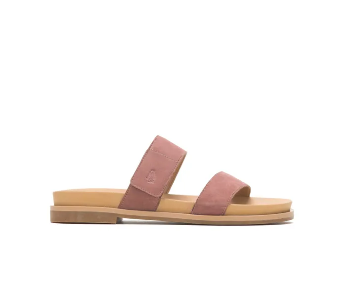 Hush Puppies Lilly 2 Band Slide Cognac Nubuck Women Sandals