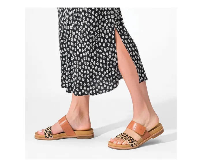 Hush Puppies Lilly 2 Band Slide Cognac Nubuck Women Sandals