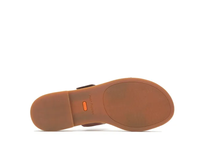 Hush Puppies Lilly 2 Band Slide Cognac Nubuck Women Sandals