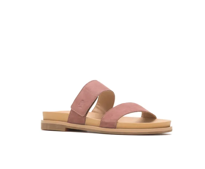 Hush Puppies Lilly 2 Band Slide Cognac Nubuck Women Sandals