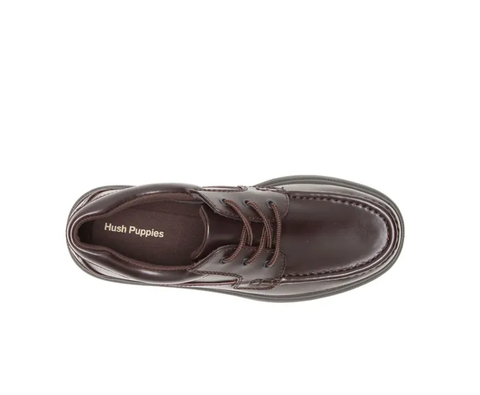Hush Puppies Walking Shoes Men Gus Dark Brown PullUp Leather
