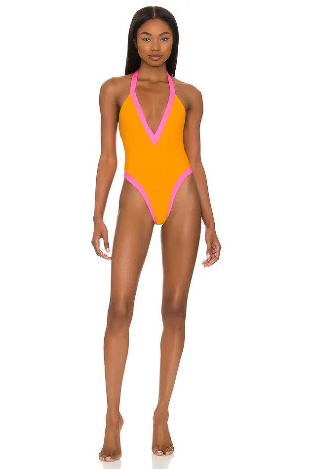In Charge One Piece Tangerine and Pink Women Lovers and Friends Swimsuits and CoverUps In Charge One Piece Tangerine and Pink Women Lovers and Friends Swimsuits and CoverUps
