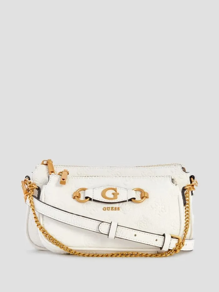 Izzy Double Pouch Crossbody Steel Handbags GUESS Women