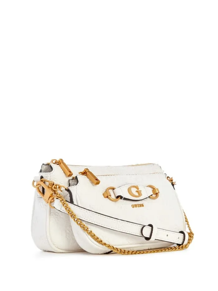 Izzy Double Pouch Crossbody Steel Handbags GUESS Women Izzy Double Pouch Crossbody Steel Handbags GUESS Women