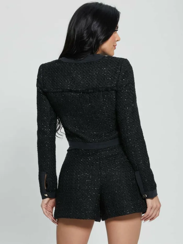 Jackets and Coats Clarissa Metallic Tweed Jacket Black Tweed Fantasy GUESS Women Jackets and Coats Clarissa Metallic Tweed Jacket Black Tweed Fantasy GUESS Women