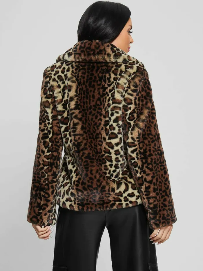 Jackets and Coats Denise Leopard Coat Natural Leo Combo GUESS Women Jackets and Coats Denise Leopard Coat Natural Leo Combo GUESS Women