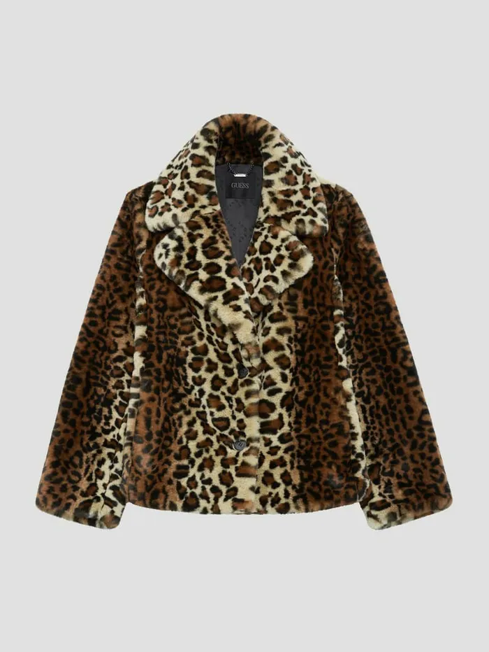 Jackets and Coats Denise Leopard Coat Natural Leo Combo GUESS Women Jackets and Coats Denise Leopard Coat Natural Leo Combo GUESS Women