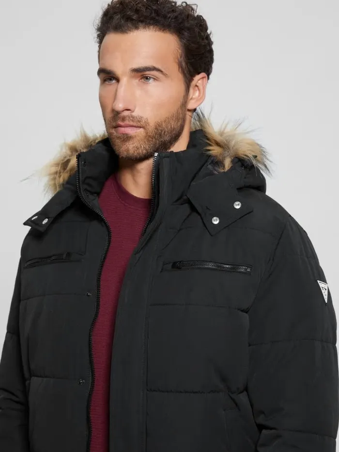 Jackets and Coats GUESS Men Heavy Flight Puffer Jacket Black Jackets and Coats GUESS Men Heavy Flight Puffer Jacket Black