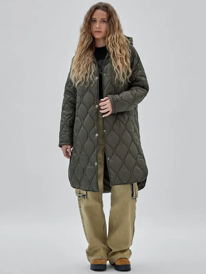Jackets and Coats GUESS Originals Quilted Coat Jungle Night 8211 GUESS Women