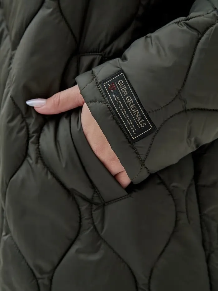 Jackets and Coats GUESS Originals Quilted Coat Jungle Night 8211 GUESS Women