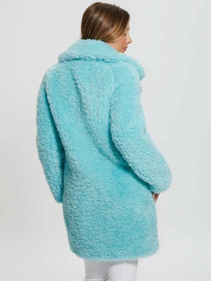 Jackets and Coats GUESS Women Nives FauxFur Coat Surf Jade Multi Jackets and Coats GUESS Women Nives FauxFur Coat Surf Jade Multi