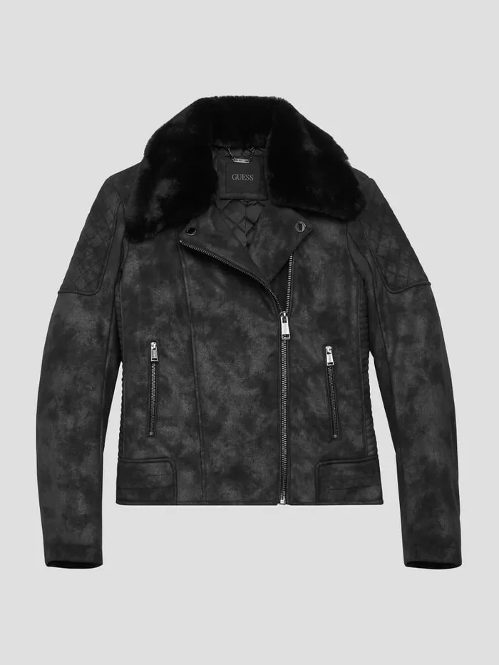 Jackets and Coats GUESS Women Olivia FauxLeather Moto Jacket Jet Black Multi Jackets and Coats GUESS Women Olivia FauxLeather Moto Jacket Jet Black Multi