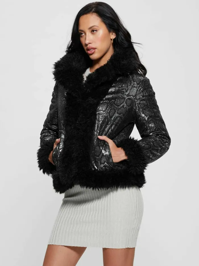 Jackets and Coats GUESS Women Penelope Reversible Jacket Black