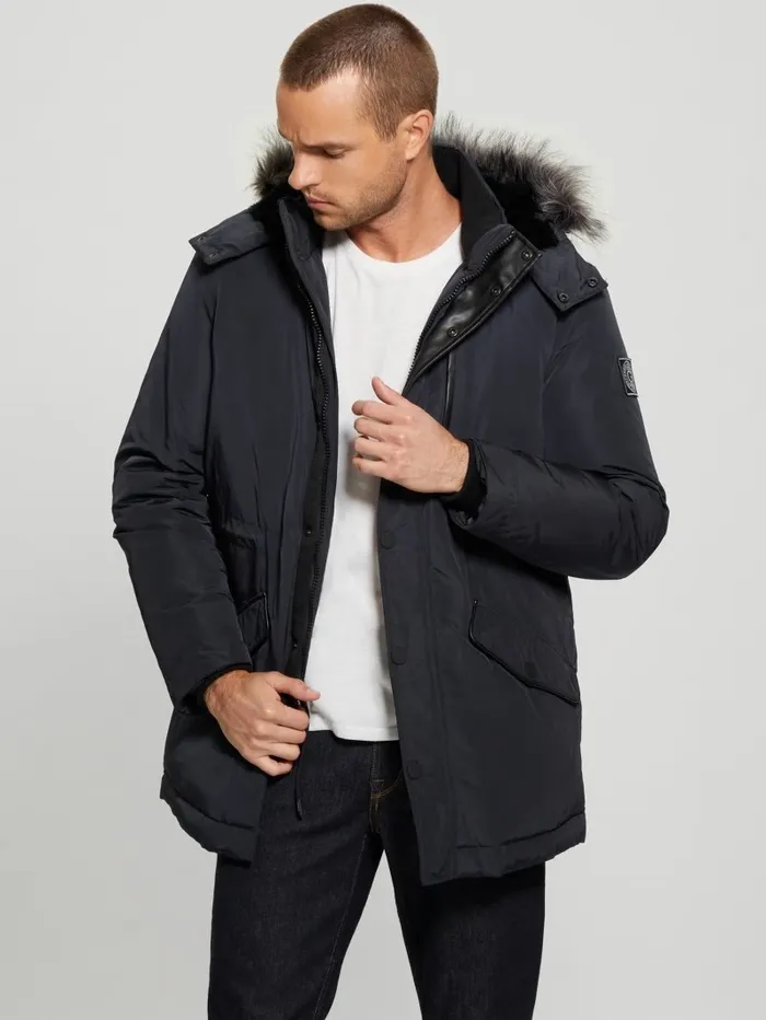 Jackets and Coats Men GUESS Eco Real Down Parka Bleu lgant Jackets and Coats Men GUESS Eco Real Down Parka Bleu lgant