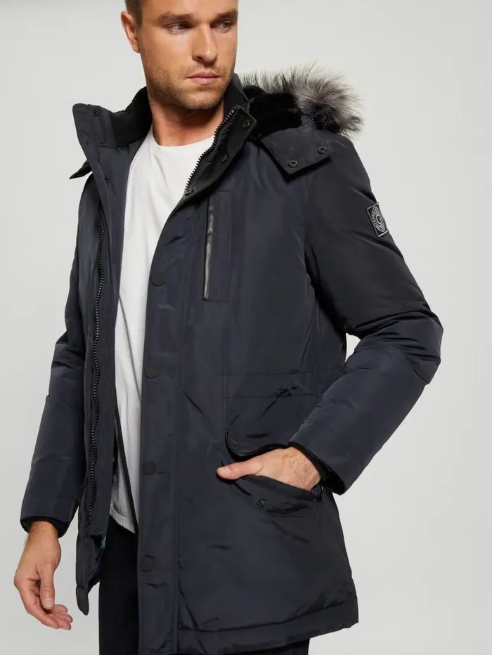 Jackets and Coats Men GUESS Eco Real Down Parka Bleu lgant Jackets and Coats Men GUESS Eco Real Down Parka Bleu lgant