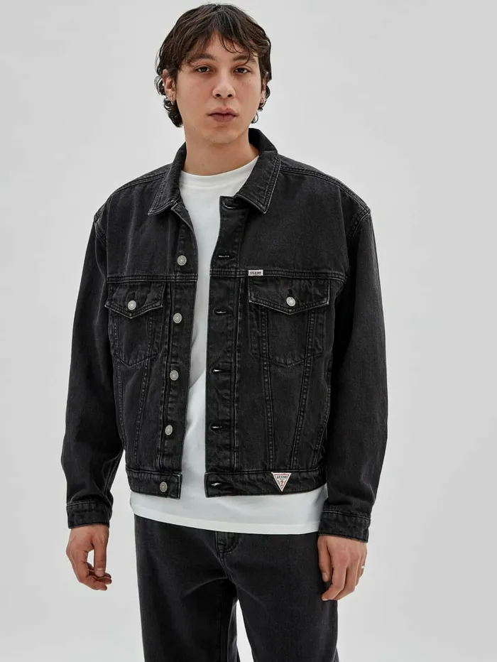 Jackets and Coats Men GUESS GUESS Originals Denim Kit Jacket Go Hyde Blk Wash