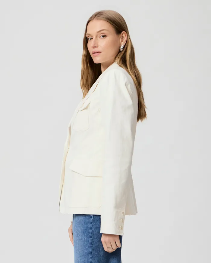 Jackets and Coats PAIGE Women Romona Denim Blazer 8211 Pale Ivory Jackets and Coats PAIGE Women Romona Denim Blazer 8211 Pale Ivory
