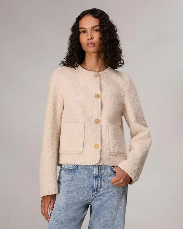Jackets and Coats rag and bone Women Cove Faux Shearling Jacket Ivory