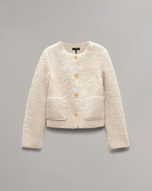 Jackets and Coats rag and bone Women Cove Faux Shearling Jacket Ivory