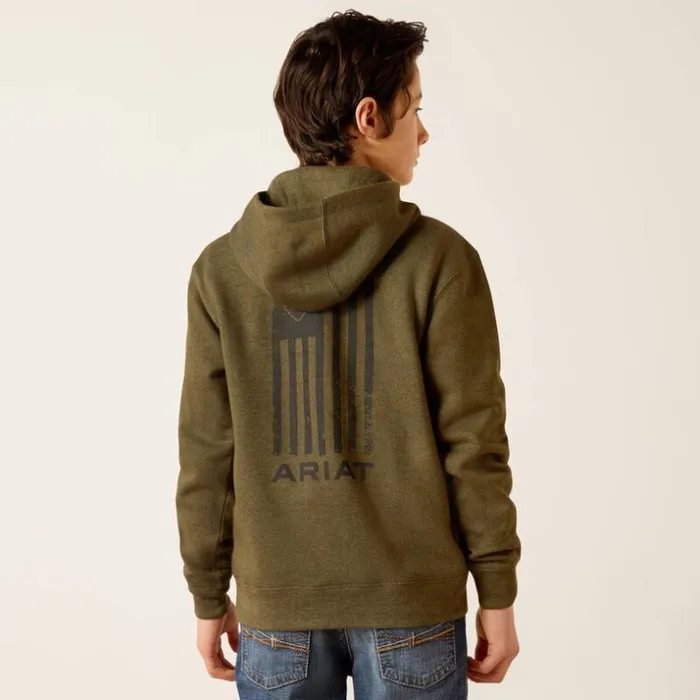 Jackets and Vests Kids Ariat Faded Hoodie Brine Olive